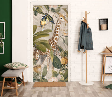 3D Bird Giraffe Pineapple Jungle 11937 Andrea Haase Door Mural