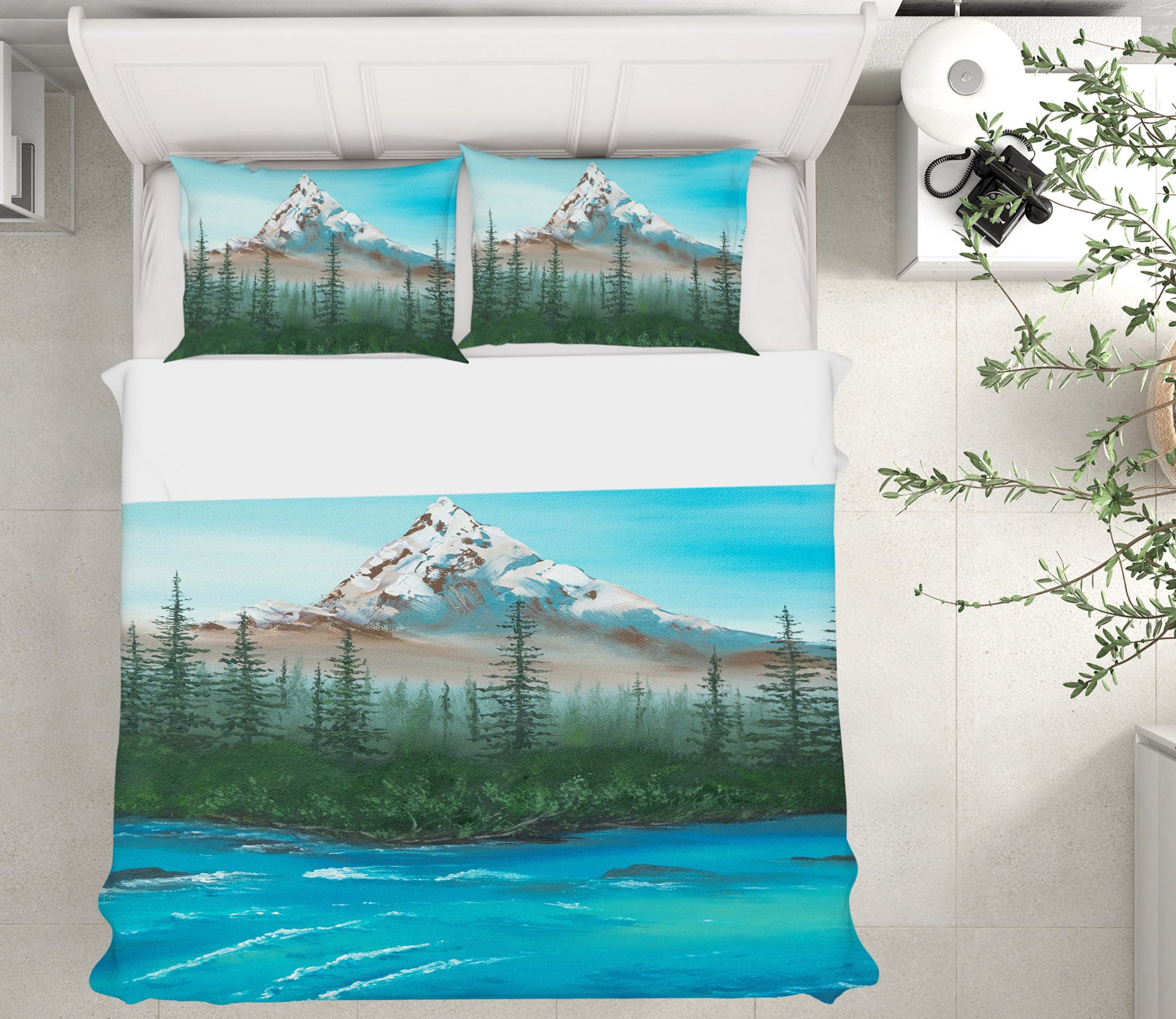 3D Snow Mountain River 1773 Marina Zotova Bedding Bed Pillowcases Quilt