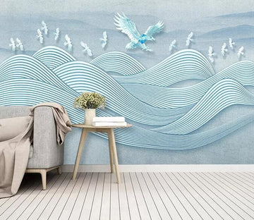 3D Blue Ocean Waves 2136 Wall Murals Wallpaper AJ Wallpaper 2 