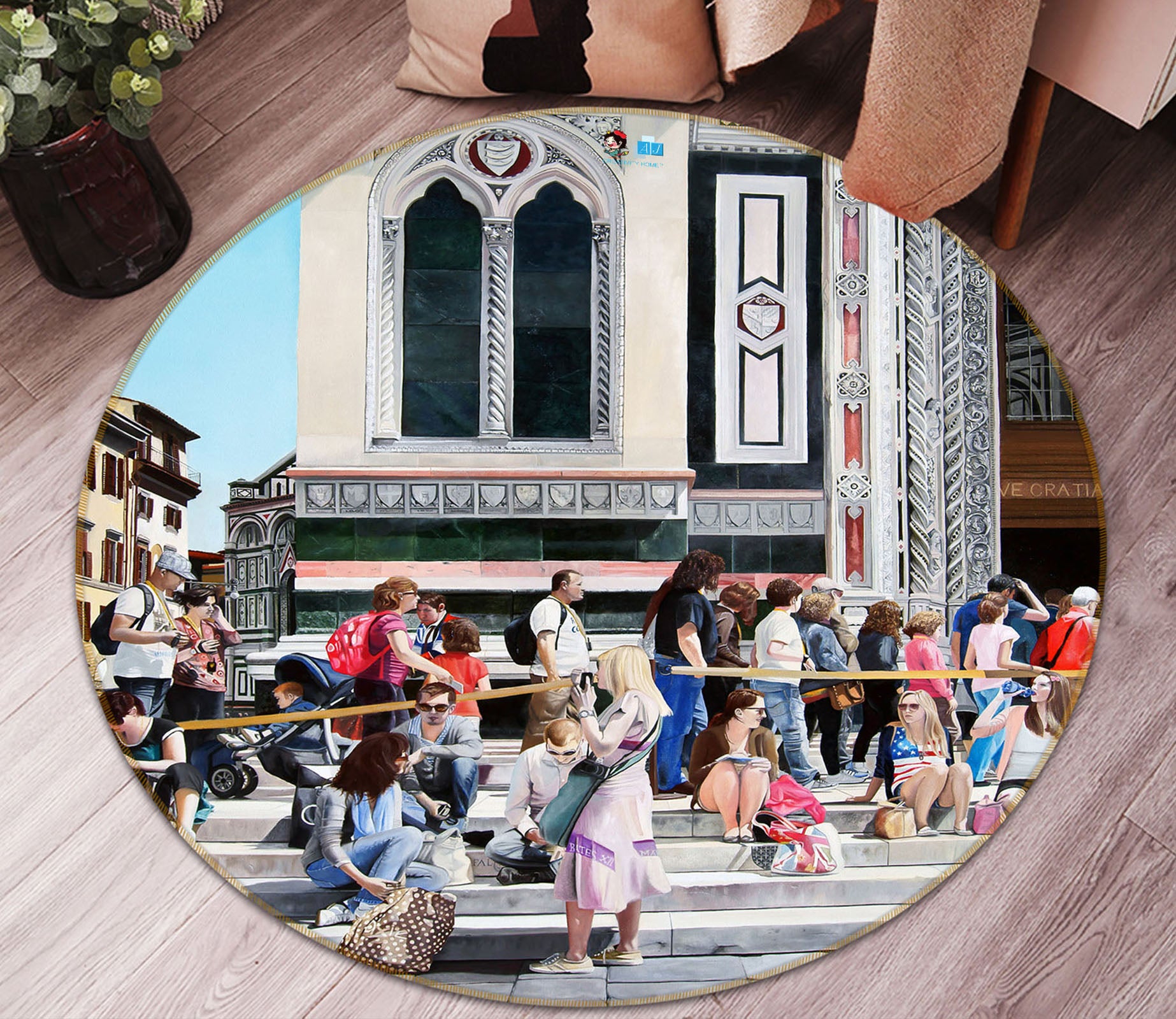 3D Tourist 11079 Matthew Holden Bates Rug Round Non Slip Rug Mat