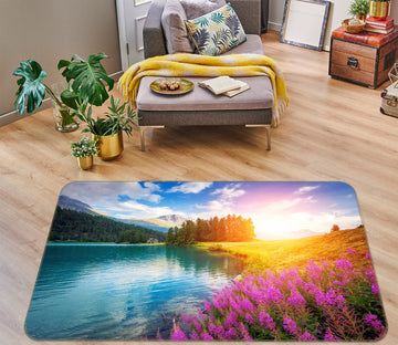 3D Flowers Lake 76224 Non Slip Rug Mat