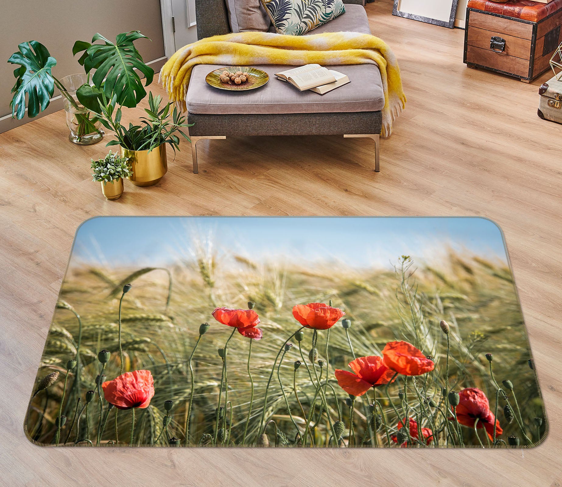 3D Flower 36198 Non Slip Rug Mat