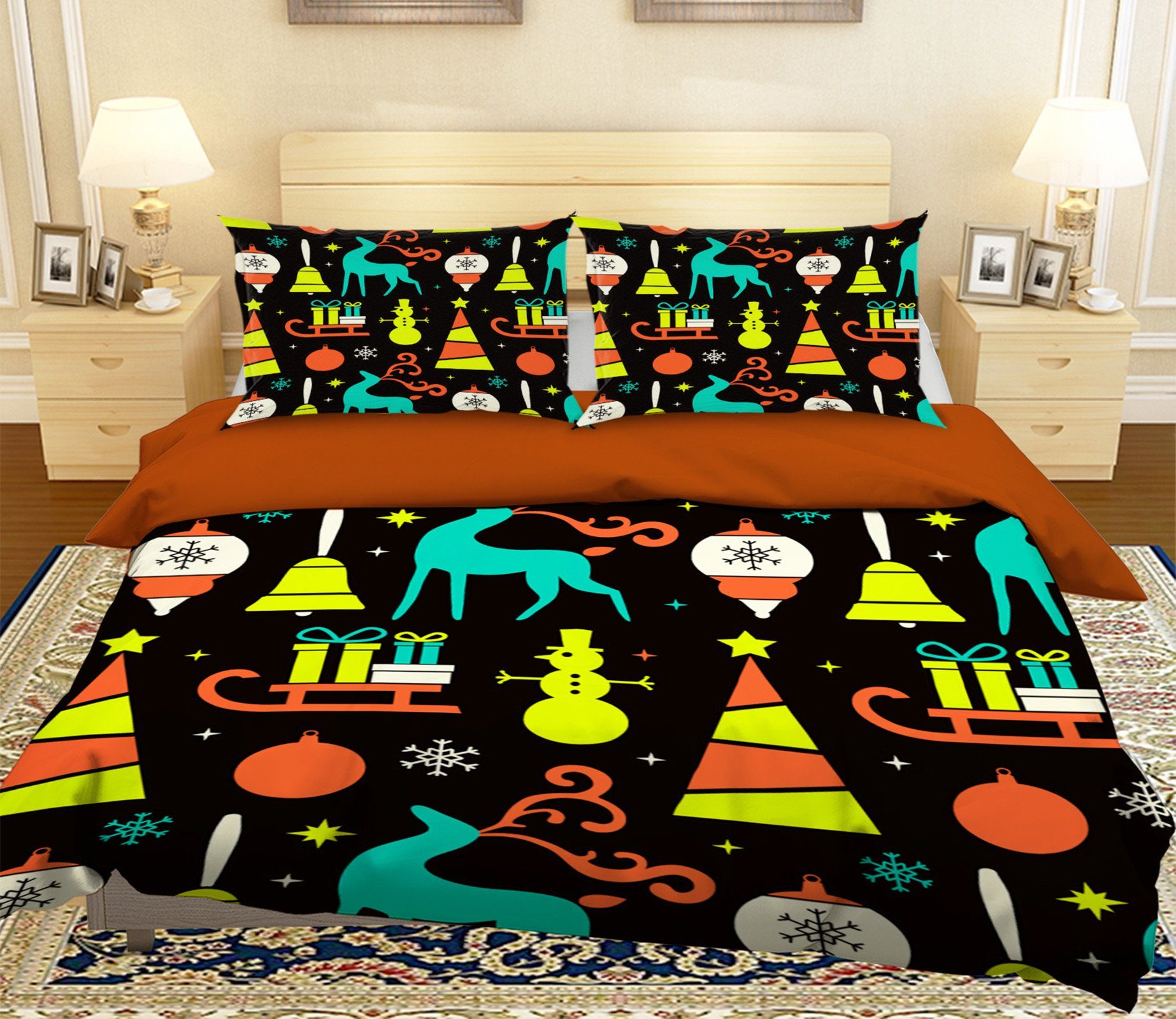 3D Colorful Snowman Pattern 34 Bed Pillowcases Quilt Quiet Covers AJ Creativity Home 