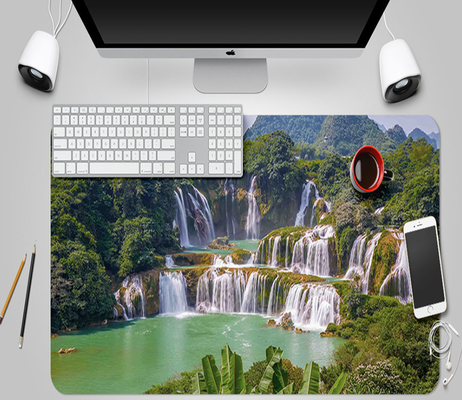 3D Waterfall Lake Water 17096 Desk Mat