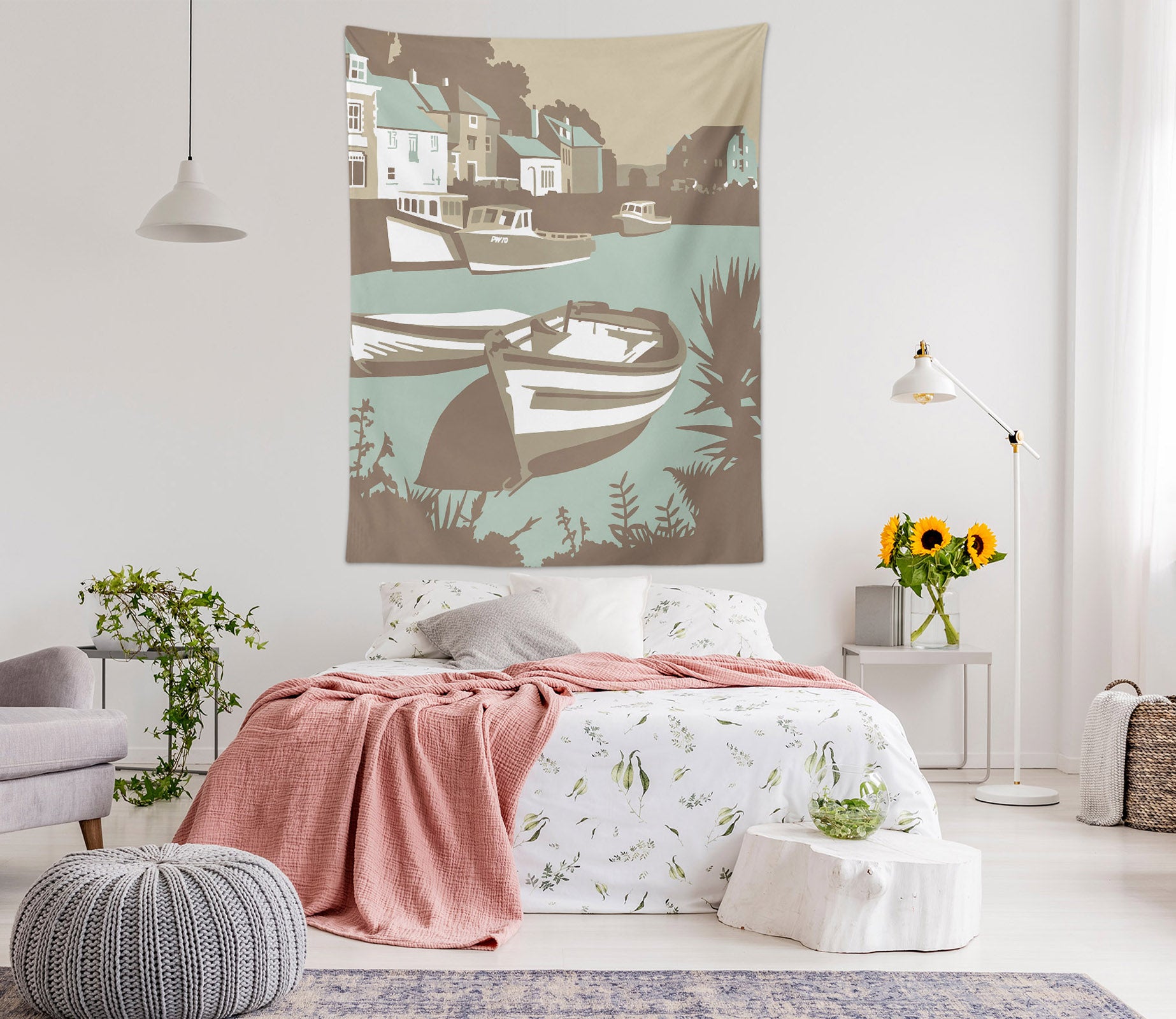 3D Lake Boat 5353 Steve Read Tapestry Hanging Cloth Hang