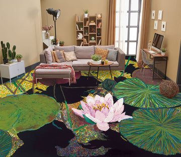 3D Lotus Leaf Pattern 9691 Allan P. Friedlander Floor Mural