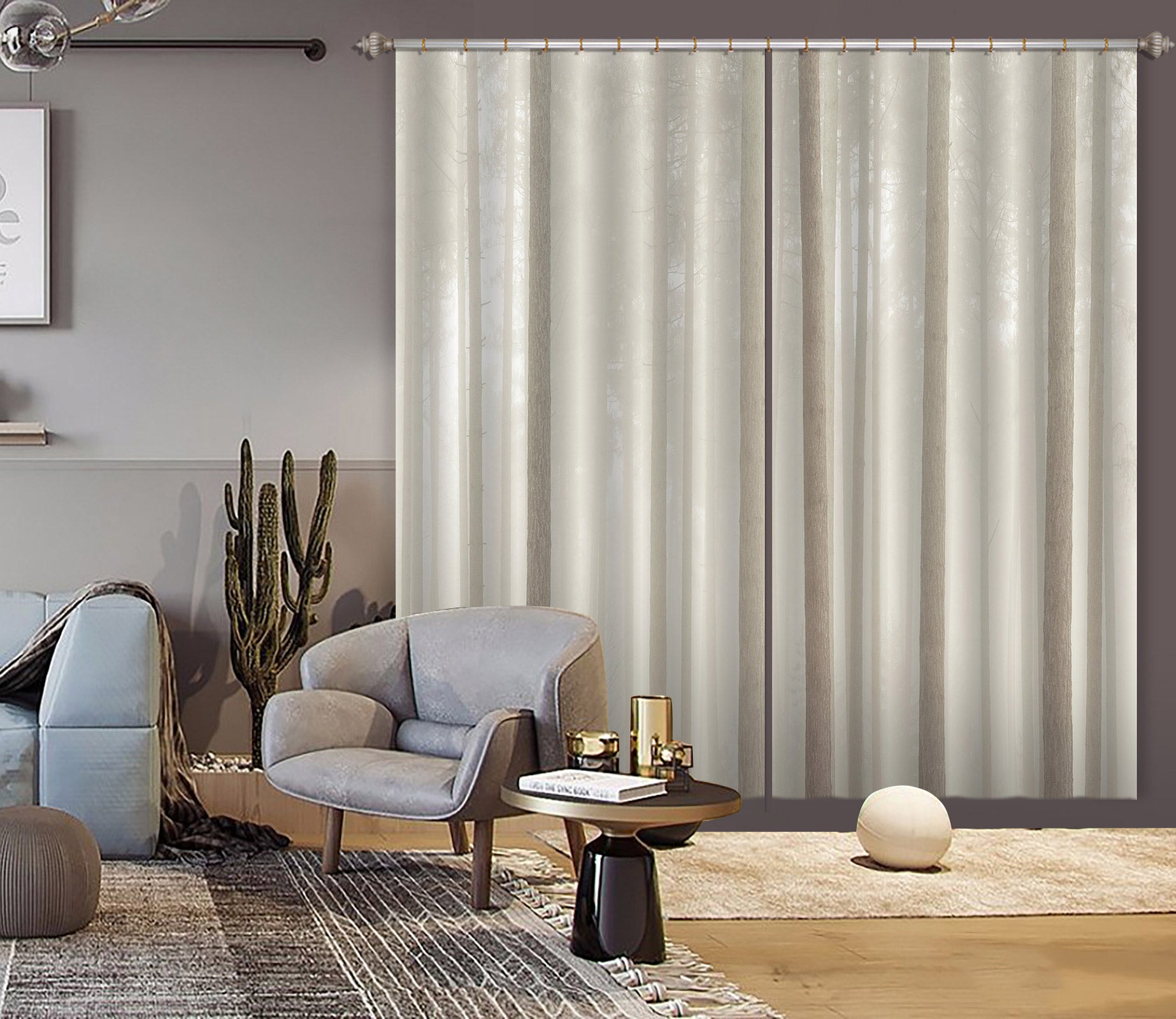 3D Forest Trunk 6586 Assaf Frank Curtain Curtains Drapes