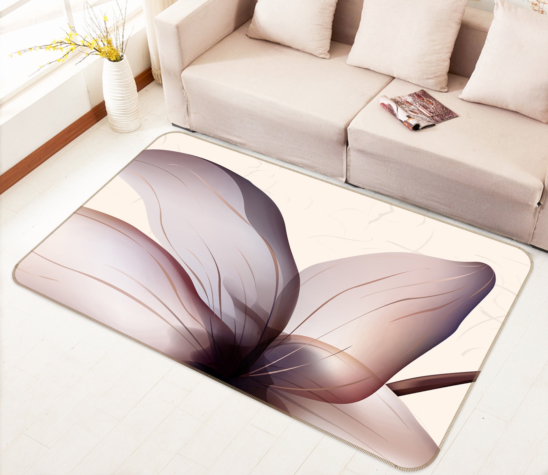 3D Transparent Petals 76158 Non Slip Rug Mat