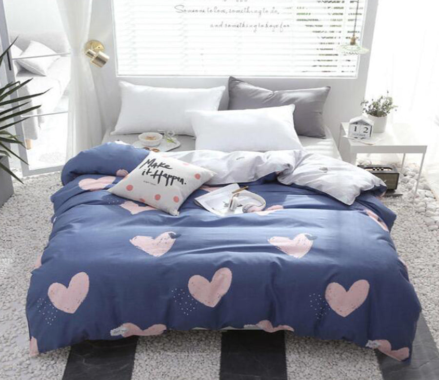 3D Pink Love 3189 Bed Pillowcases Quilt
