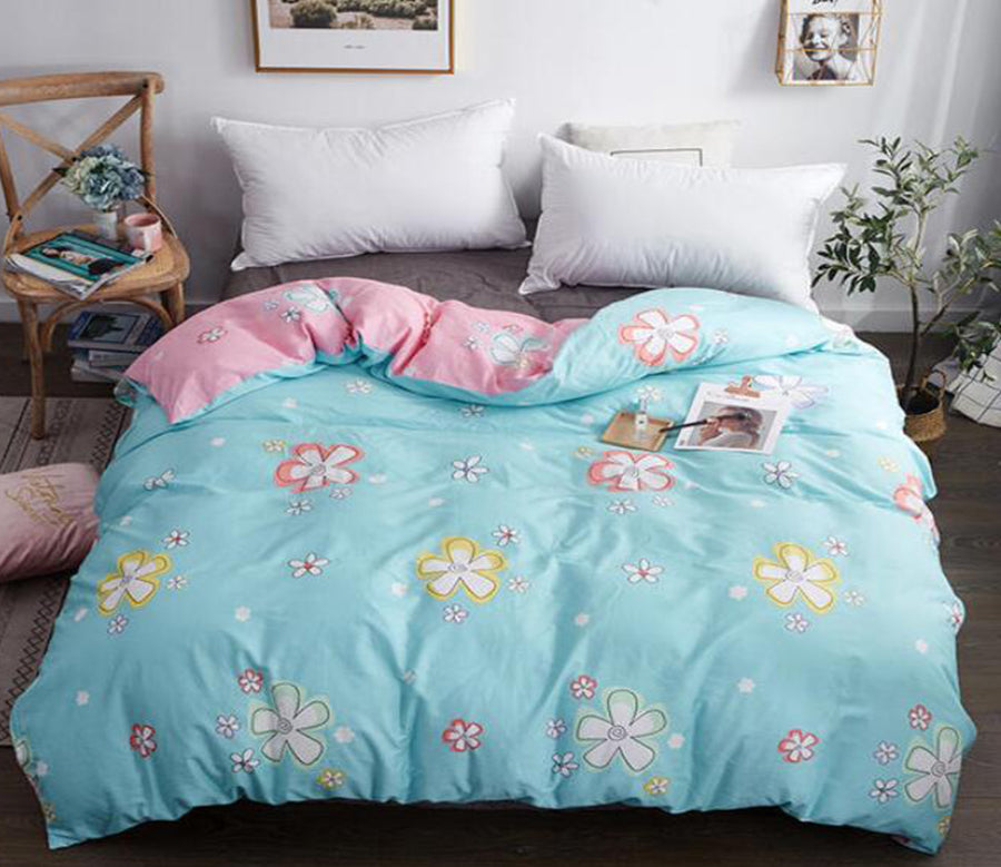 3D Light Blue Flower 3140 Bed Pillowcases Quilt