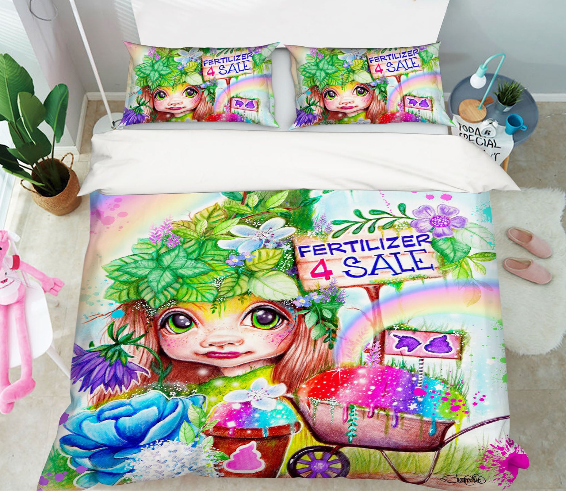 3D Rainbow Girl 8623 Sheena Pike Bedding Bed Pillowcases Quilt Cover Duvet Cover