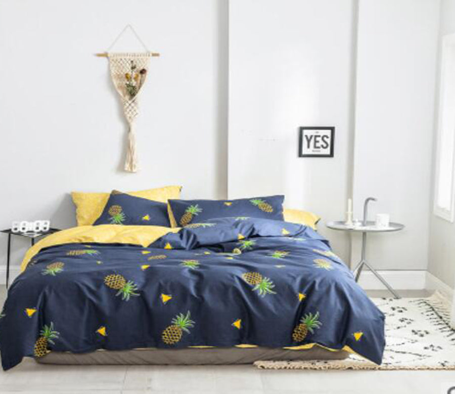 3D Navy Pineapple 15018 Bed Pillowcases Quilt
