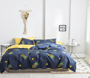 3D Navy Pineapple 15018 Bed Pillowcases Quilt
