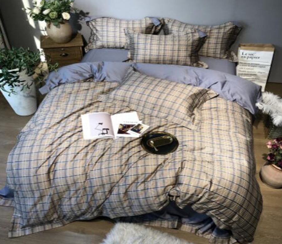3D Grey Grid 40032 Bed Pillowcases Quilt