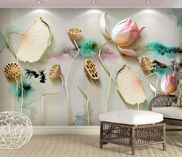3D Lotus 1298 Wall Murals Wallpaper AJ Wallpaper 2 