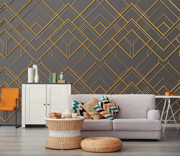 3D Golden Lines 2138 Wall Murals Wallpaper AJ Wallpaper 2 