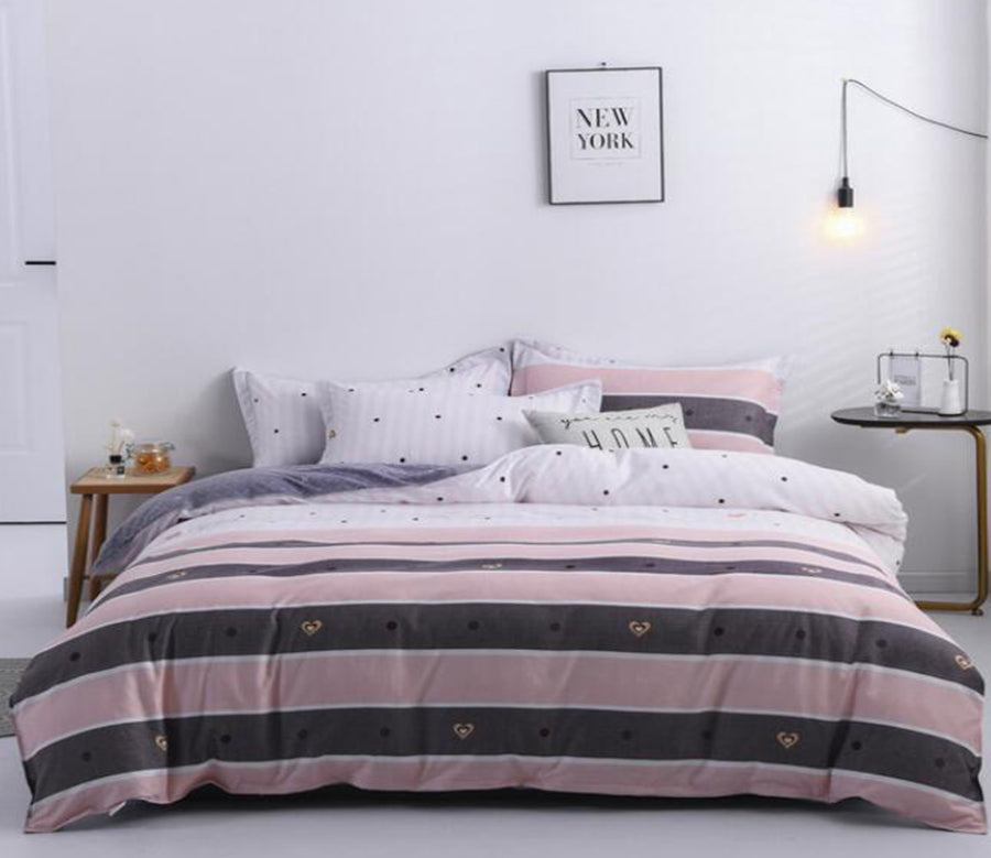 3D Pink Brown Bars 13021 Bed Pillowcases Quilt