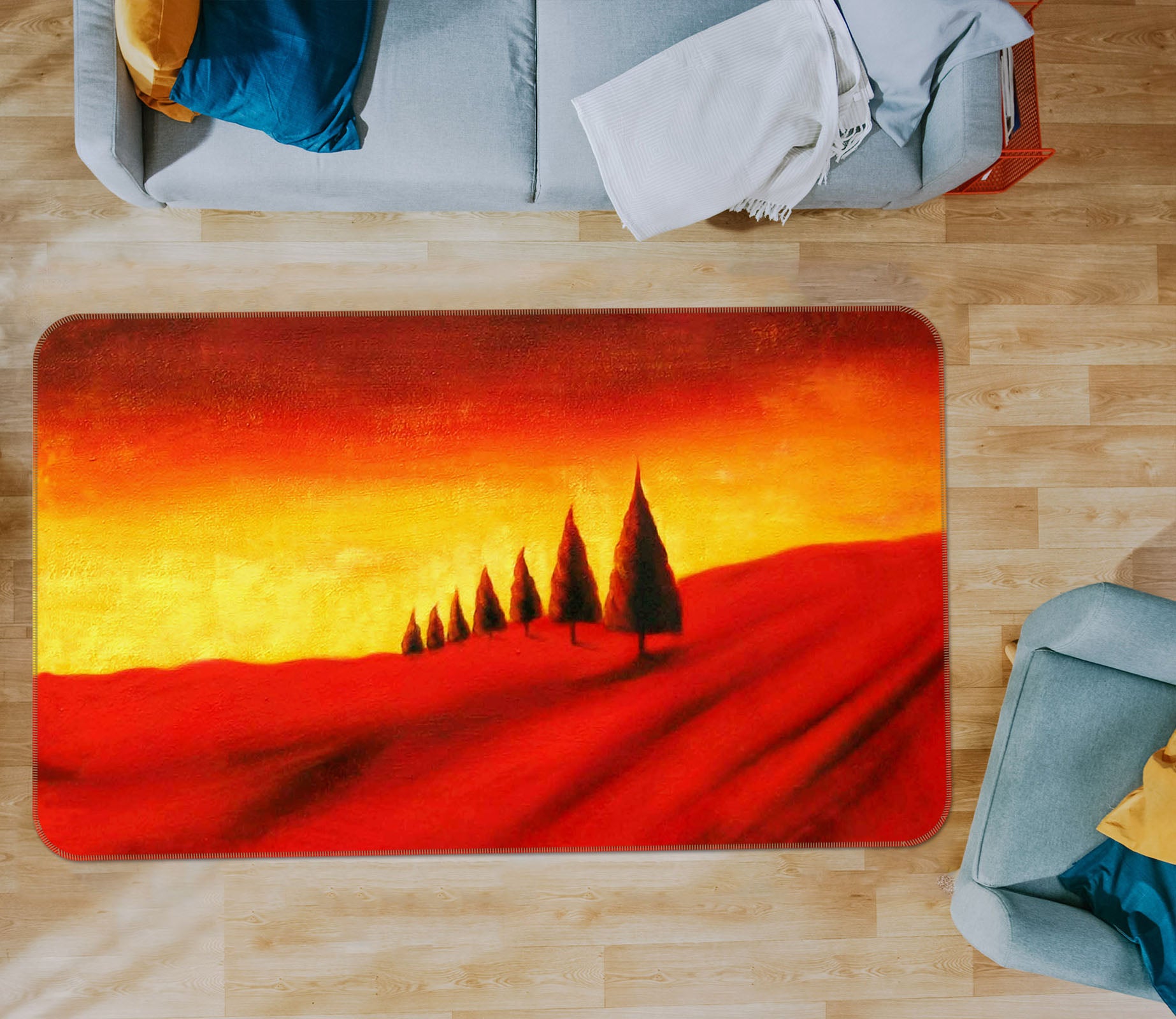 3D Trees 33165 Non Slip Rug Mat