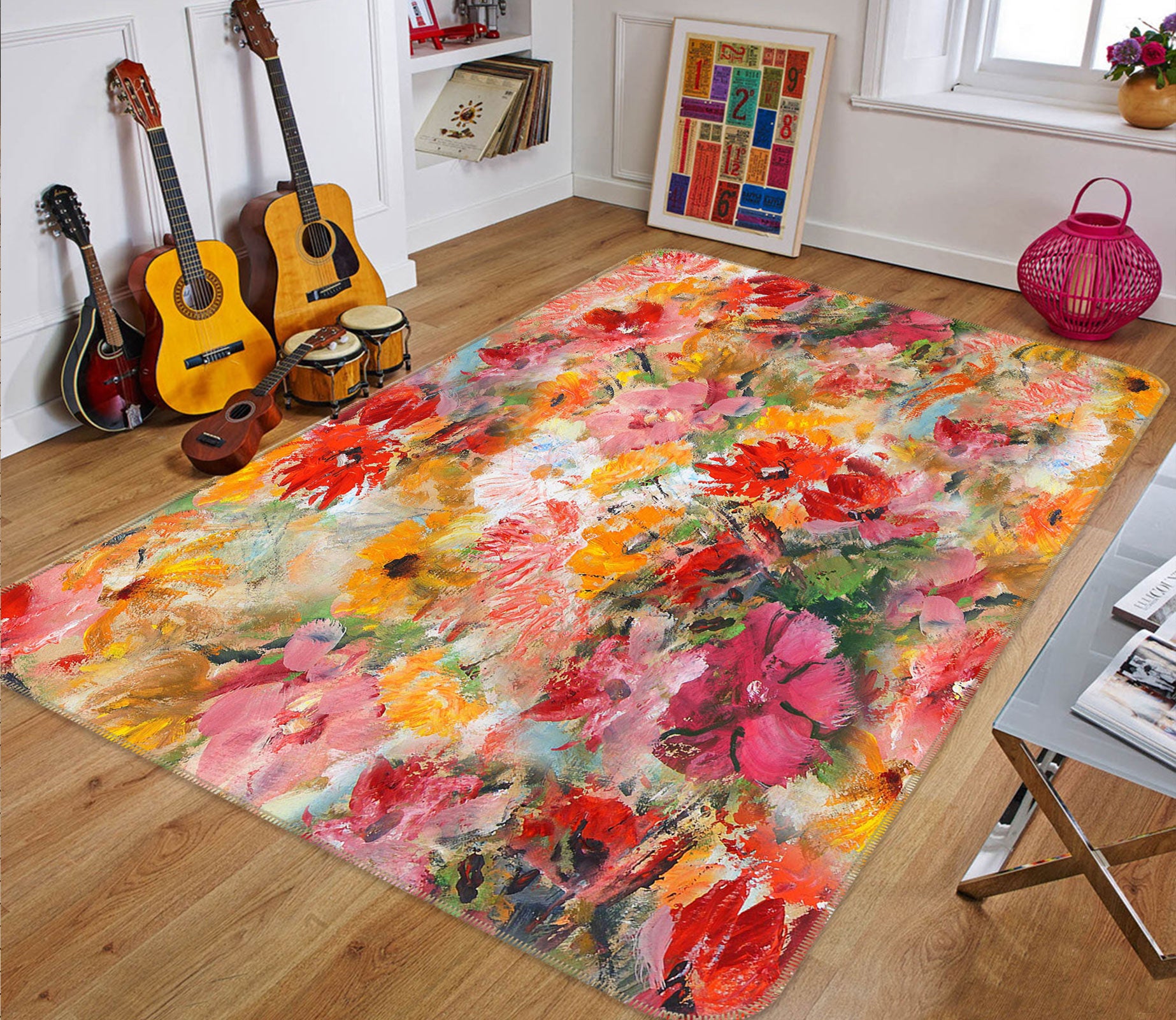 3D Flowers 33007 Non Slip Rug Mat