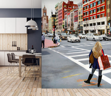 3D Pedestrian Road 11119 Matthew Holden Bates Wall Mural Wall Murals