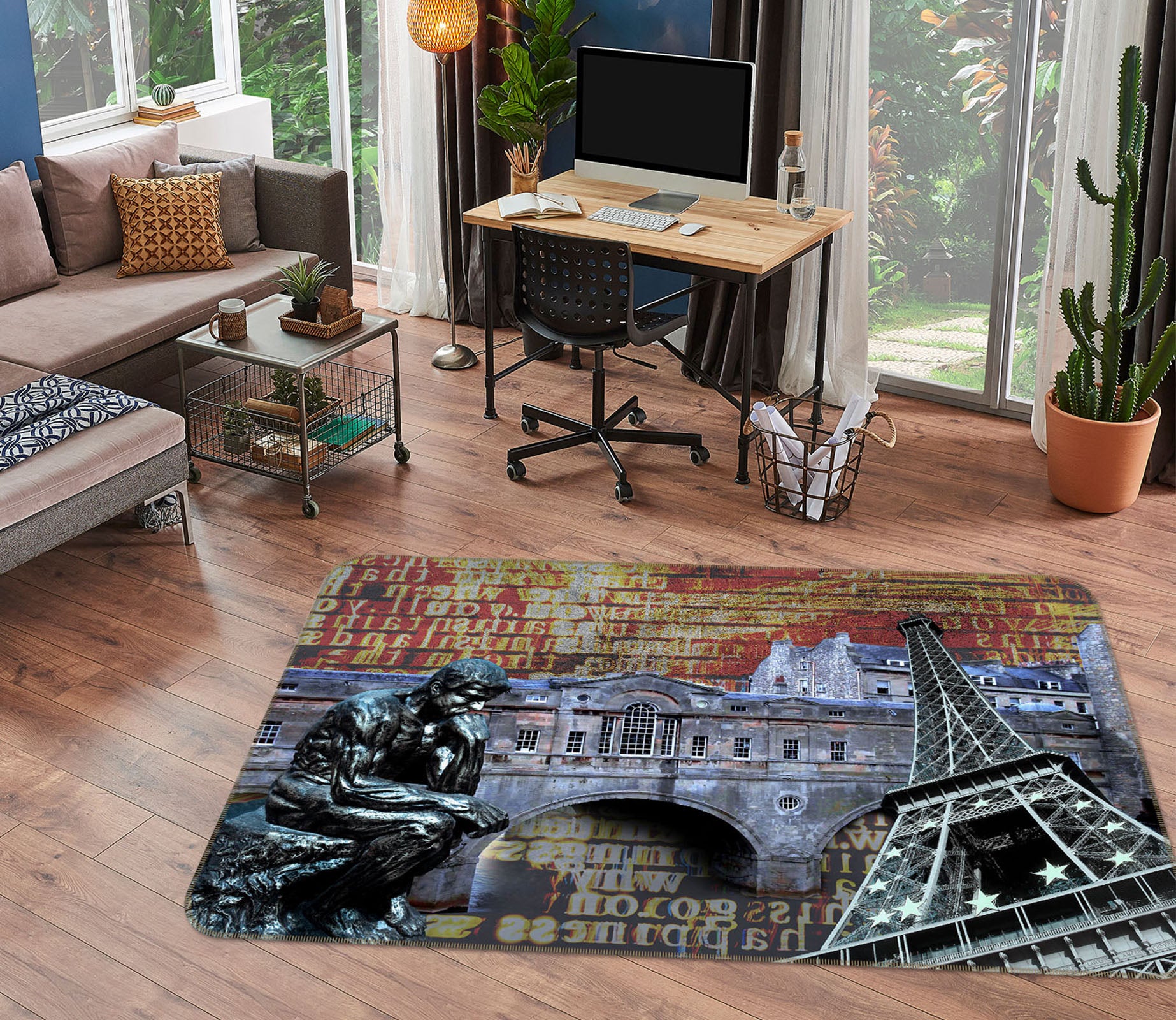 3D Iron Tower Statue 32004 Non Slip Rug Mat