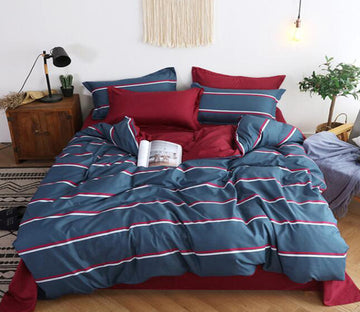 3D Blue And Red Bars 2112 Bed Pillowcases Quilt