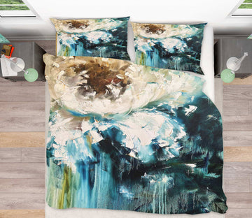 3D White Flower 501 Skromova Marina Bedding Bed Pillowcases Quilt