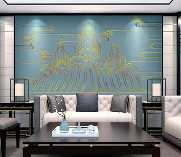 3D Golden Clouds 239 Wall Murals Wallpaper AJ Wallpaper 2 
