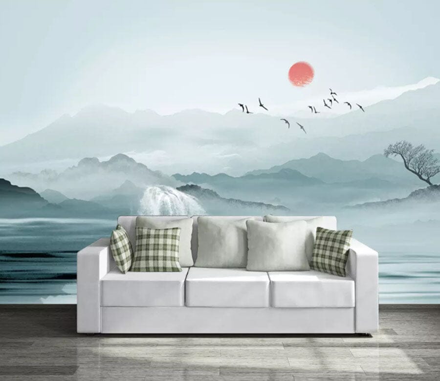 3D Sunrise Valley 2155 Wall Murals Wallpaper AJ Wallpaper 2 