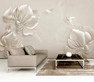 3D White Flowers 1301 Wall Murals Wallpaper AJ Wallpaper 2 