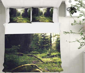 3D Forest Lawn 19145 Bed Pillowcases Quilt