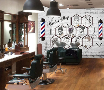 3D Man Cut Hair 1450 Barber Shop Wall Murals Wallpaper AJ Wallpaper 2 