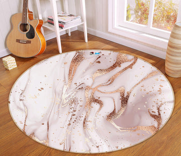 3D Golden Marbling 71161 Round Non Slip Rug Mat