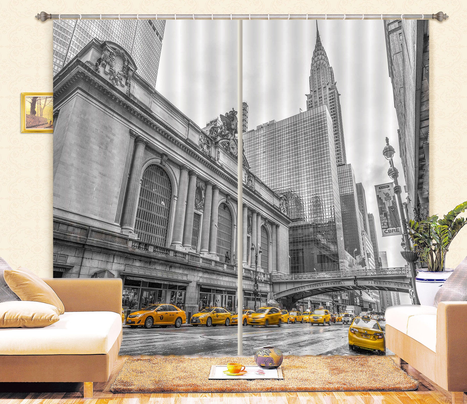 3D Taxi Junction 033 Assaf Frank Curtain Curtains Drapes