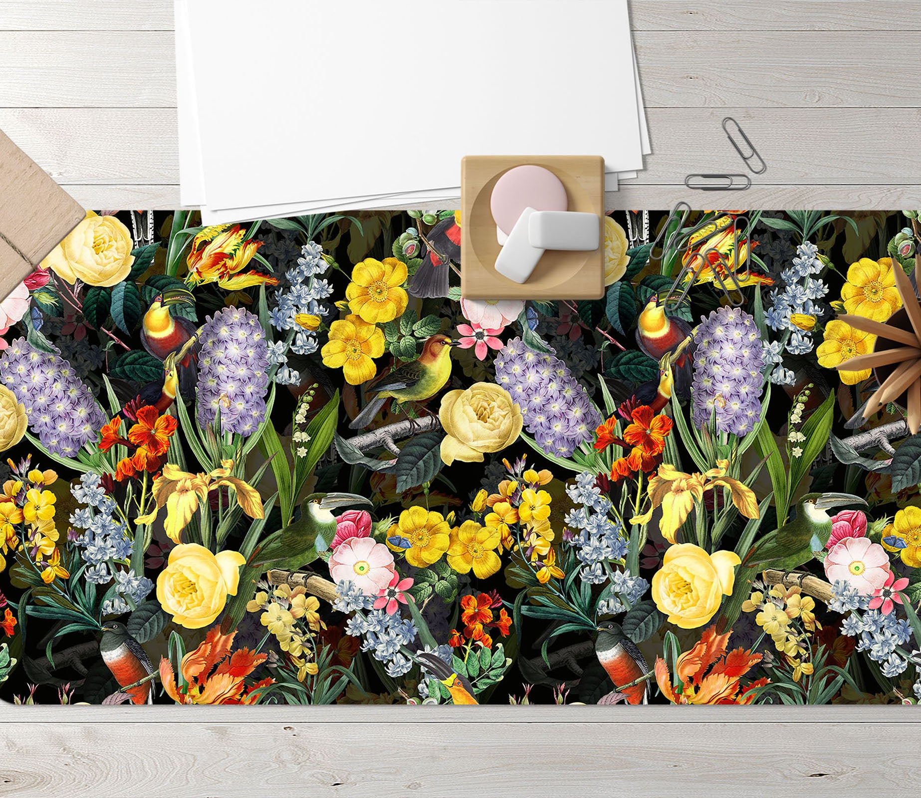 3D Flower Bush Color 120207 Uta Naumann Desk Mat