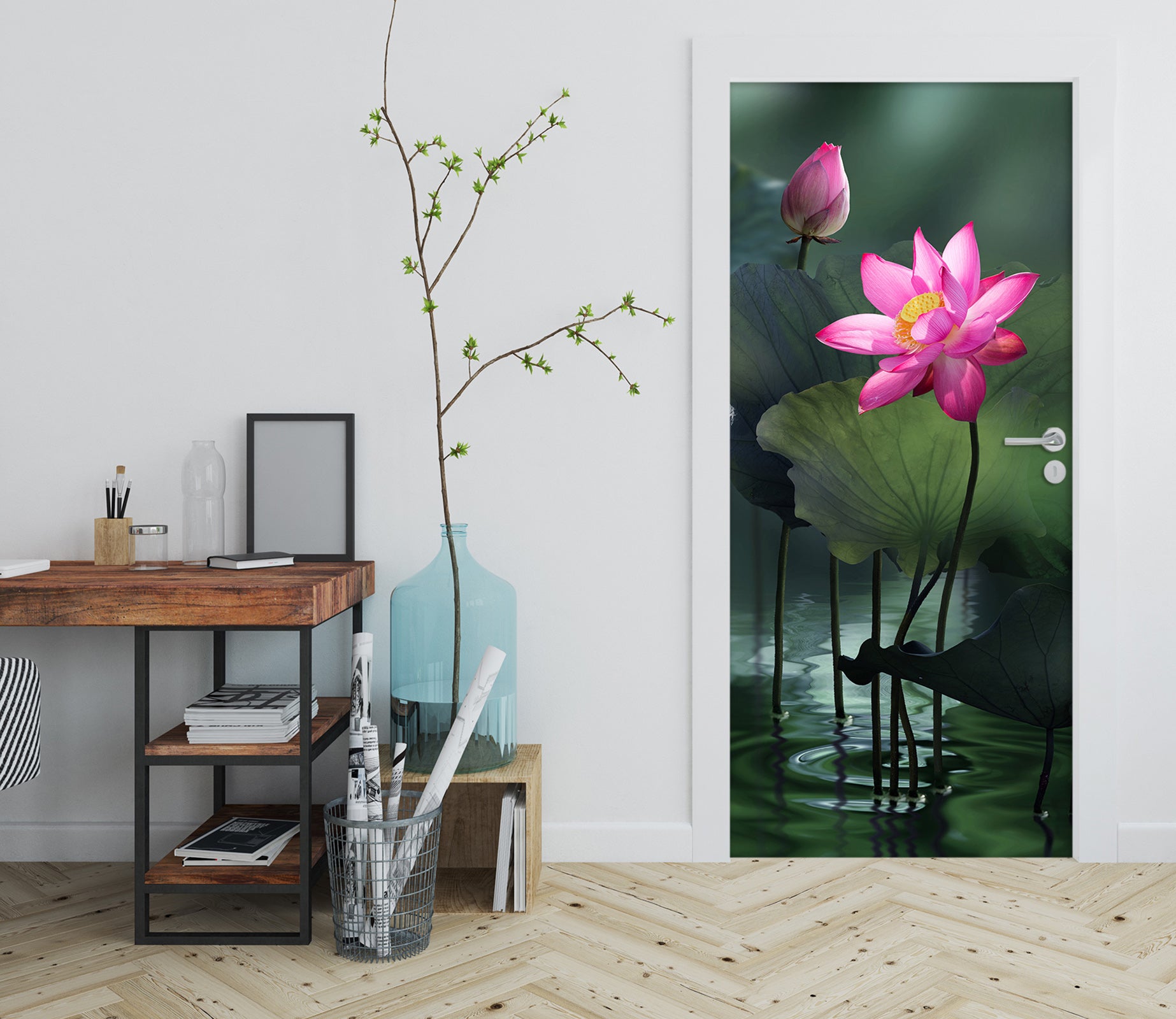 3D Lotus 25205 Door Mural