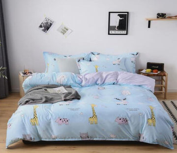 3D Cartoon Giraffe Pig 3081 Bed Pillowcases Quilt