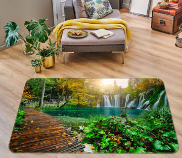 3D Lake Waterfall 36060 Non Slip Rug Mat