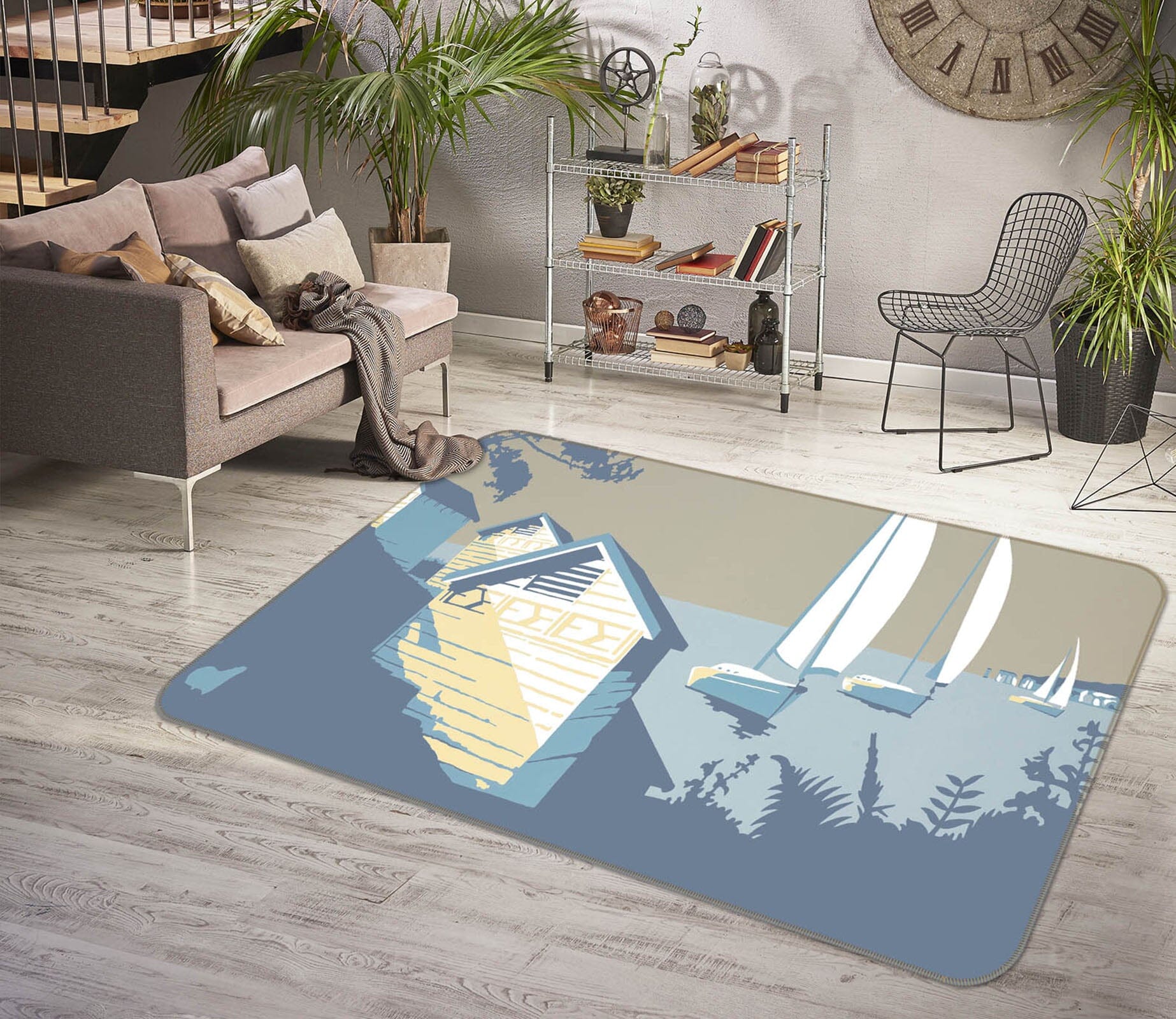 3D Sandbanks And The Purbecks 1168 Steve Read Rug Non Slip Rug Mat Mat AJ Creativity Home 