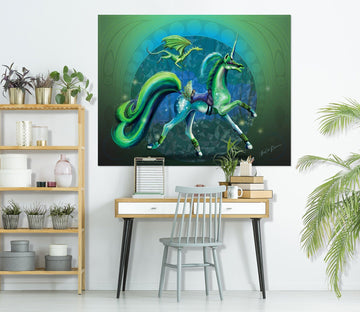 3D Green Unicorn 205 Rose Catherine Khan Wall Sticker Wallpaper AJ Wallpaper 2 