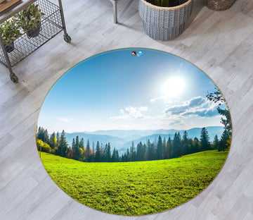3D Grass Tree 75083 Round Non Slip Rug Mat