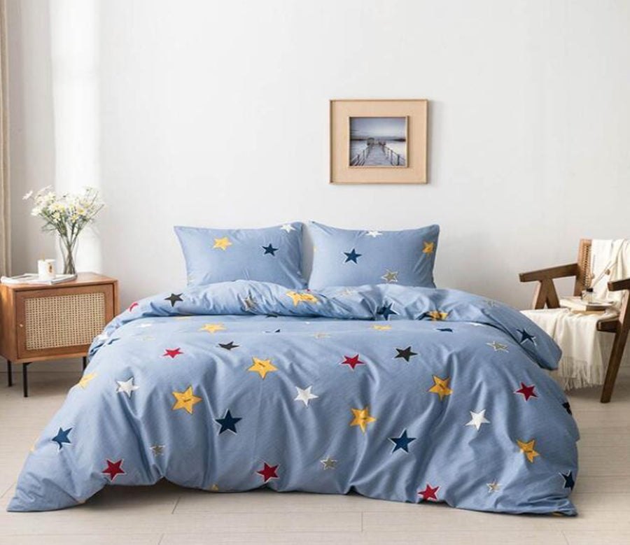 3D Colored Five-Pointed Star 12004 Bed Pillowcases Quilt