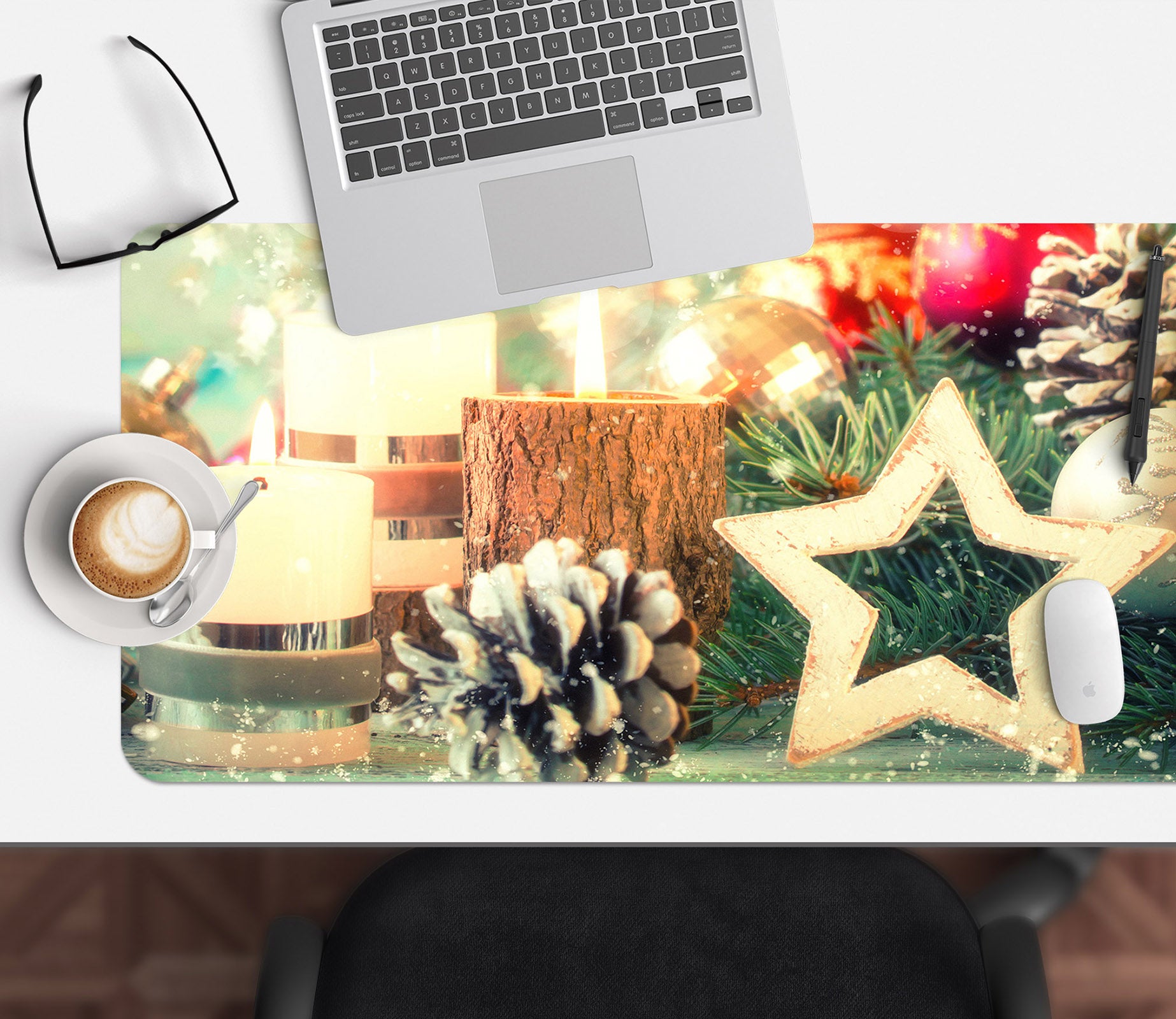 3D Five-Pointed Star Pineta 51181 Christmas Desk Mat Xmas