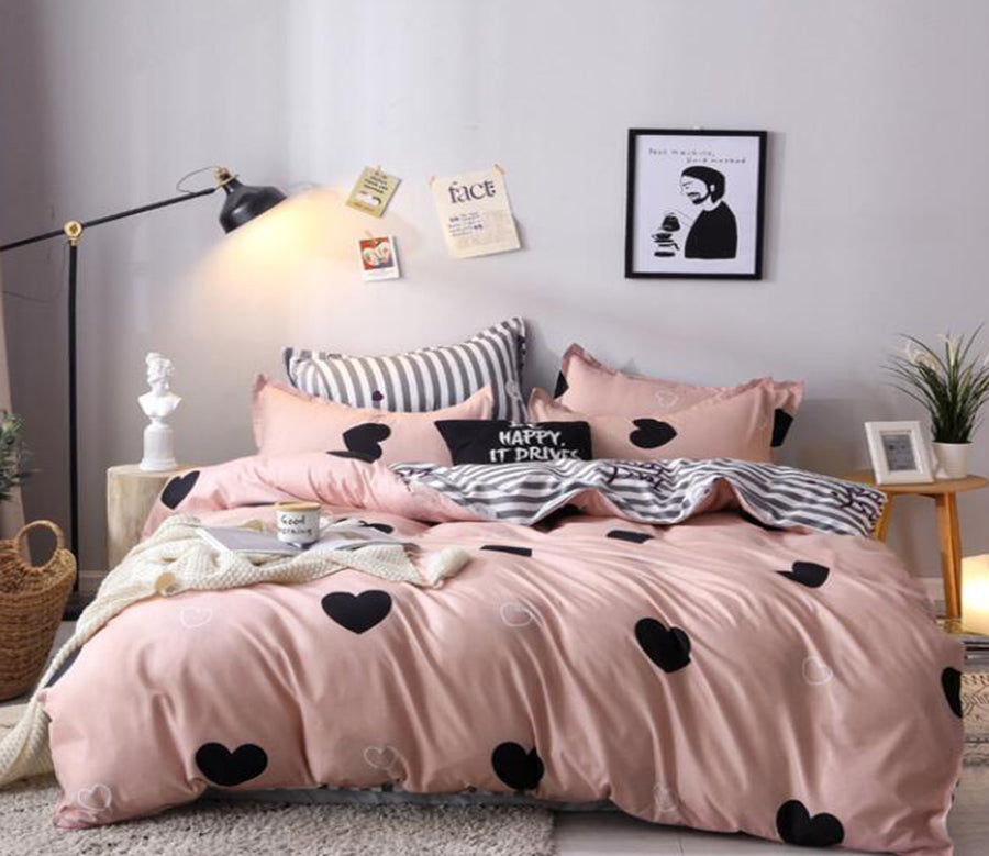 3D Love Pattern 12050 Bed Pillowcases Quilt