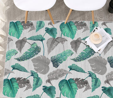3D Green Leaves WG546 Non Slip Rug Mat Mat AJ Creativity Home 