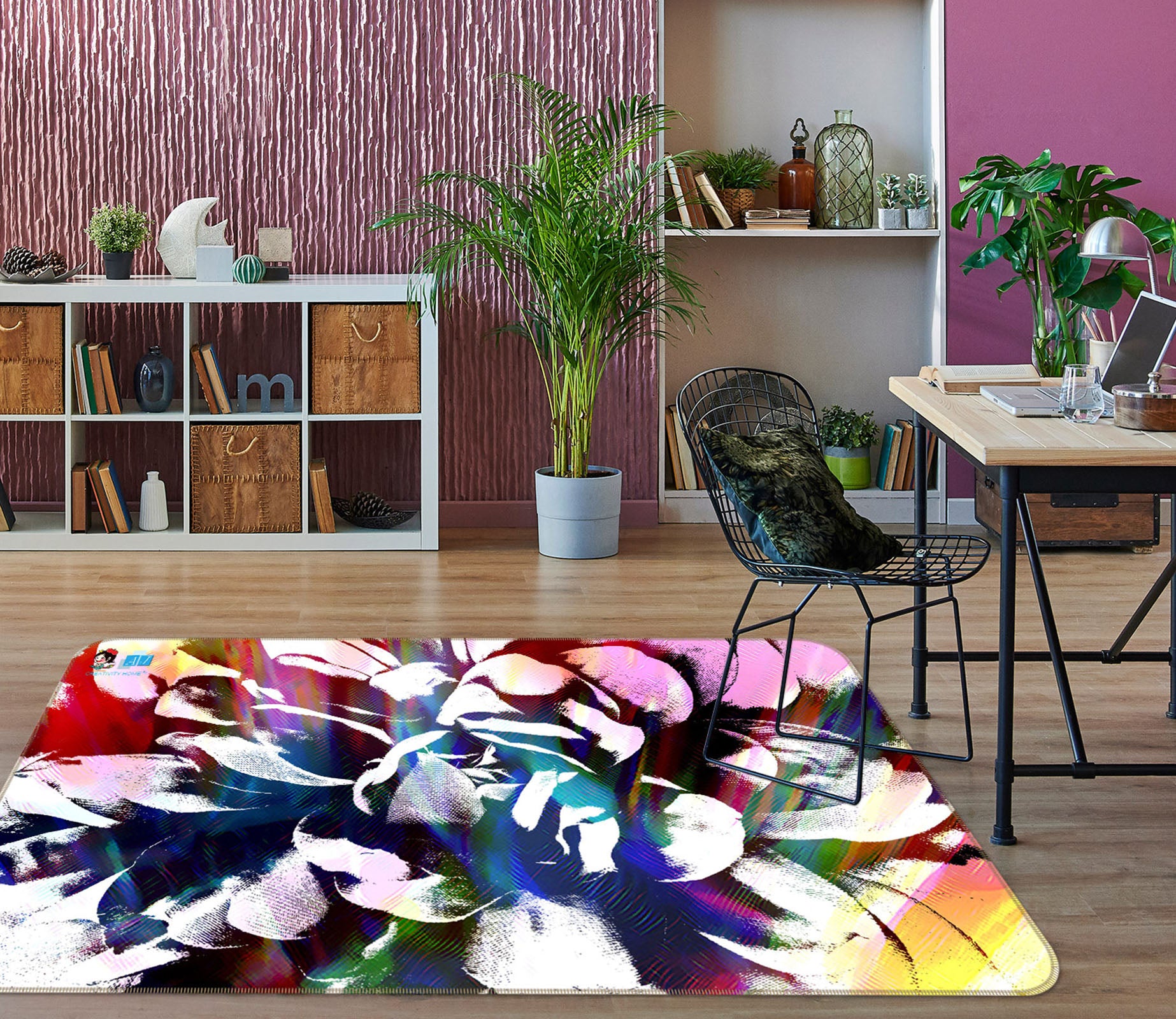 3D Flowers 19163 Shandra Smith Rug Non Slip Rug Mat