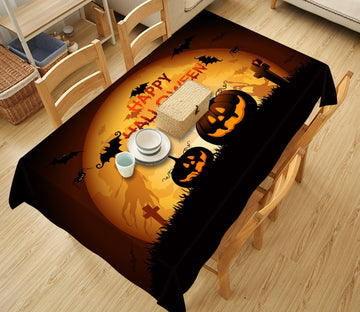 3D Pumpkin Moon Bat 041 Halloween Tablecloths Wallpaper AJ Wallpaper 