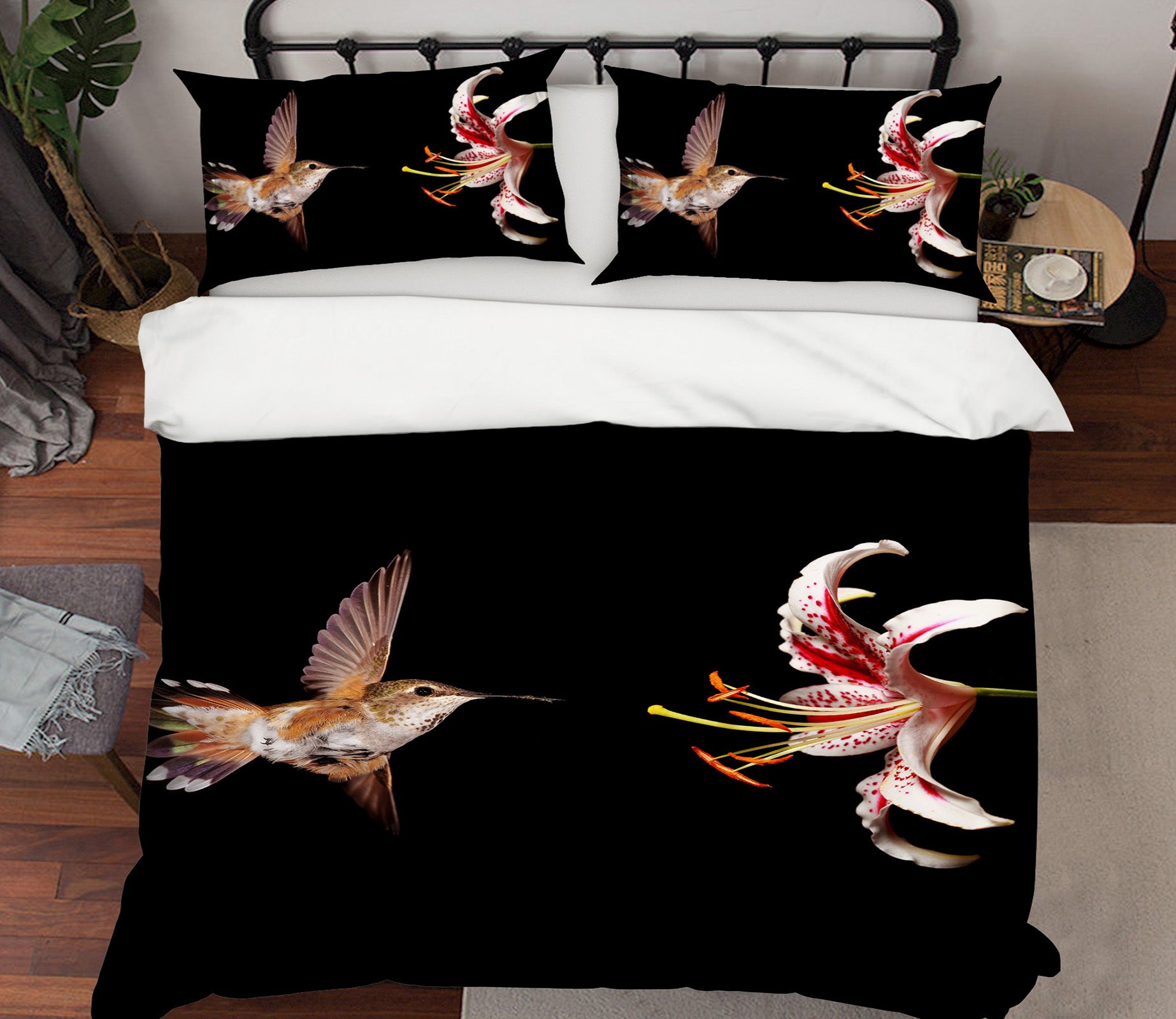 3D Bird Flowers 19229 Bed Pillowcases Quilt