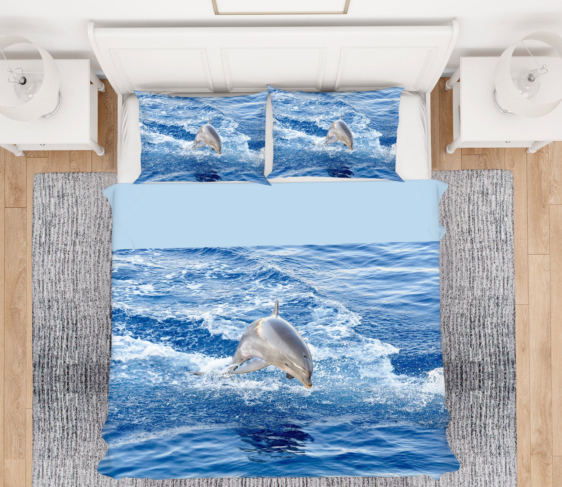 3D Jumping Dolphin 12211 Bed Pillowcases Quilt