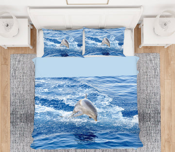 3D Jumping Dolphin 12211 Bed Pillowcases Quilt